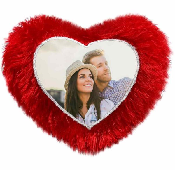 Fur Heart shape Pillow - Image 2