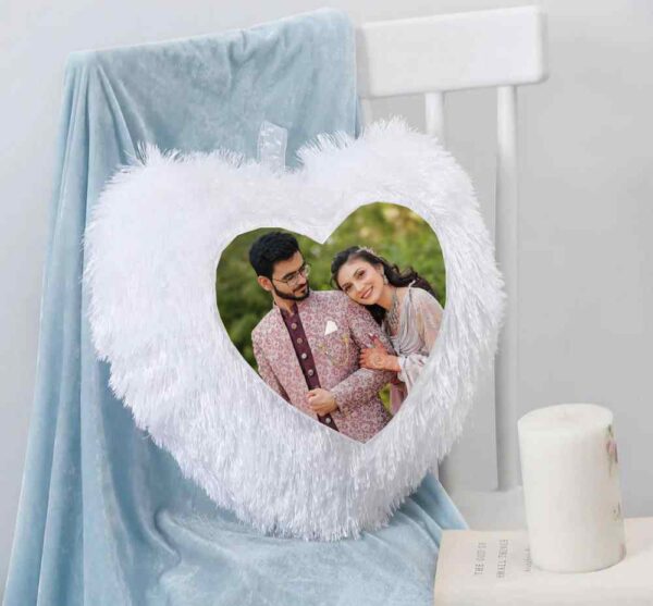 Fur Heart shape Pillow