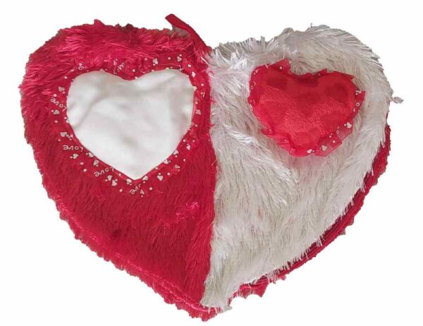 Heart Red&White Fur