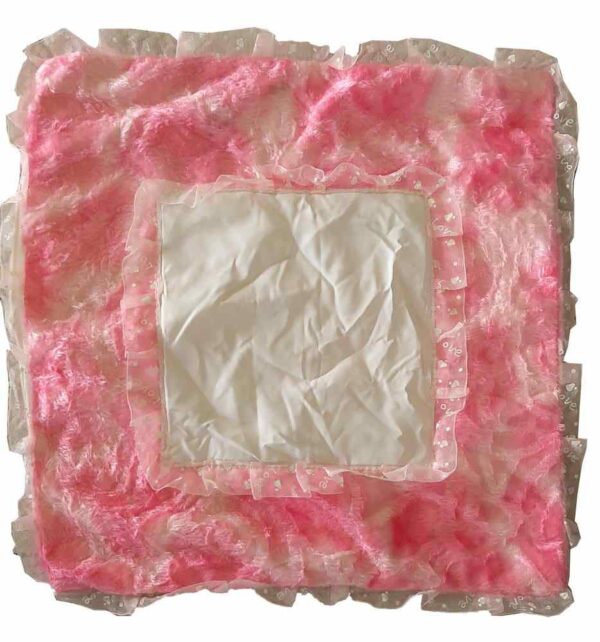 Square fur Rose pillow