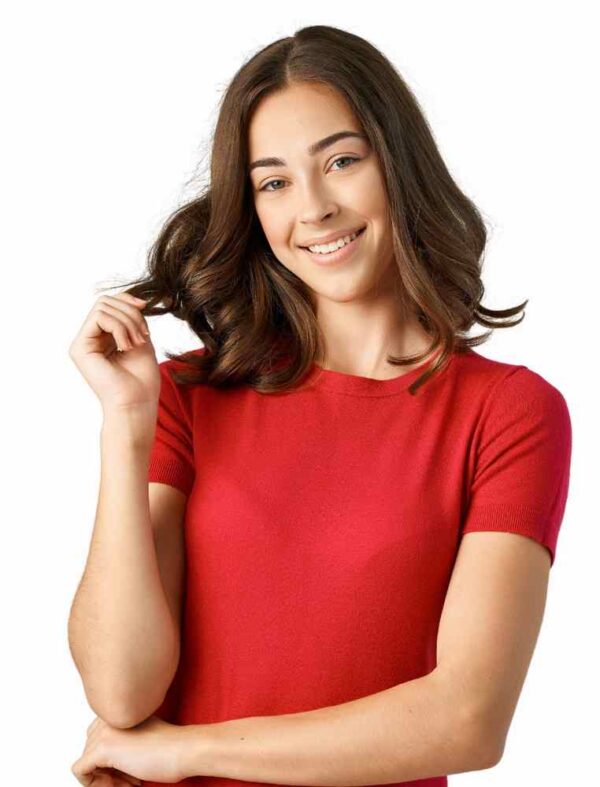 Plain Cotton Round neck T-shirt - Image 2
