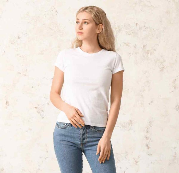 Plain  Cotton Round neck T-shirt - Image 5