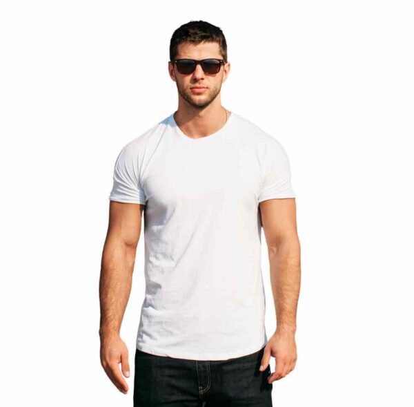 Plain  Cotton Round neck T-shirt - Image 4